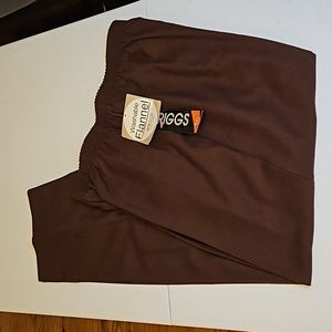 VINTAGE BRIGGS NEW YORK PANTS SLACKS 16 BROWN ELASTIC WAIST POCKETS NEW